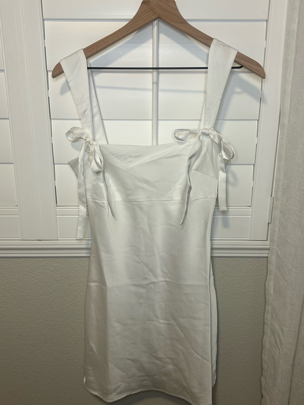 Beginning Boutique White Mini Dress with Tie-Straps